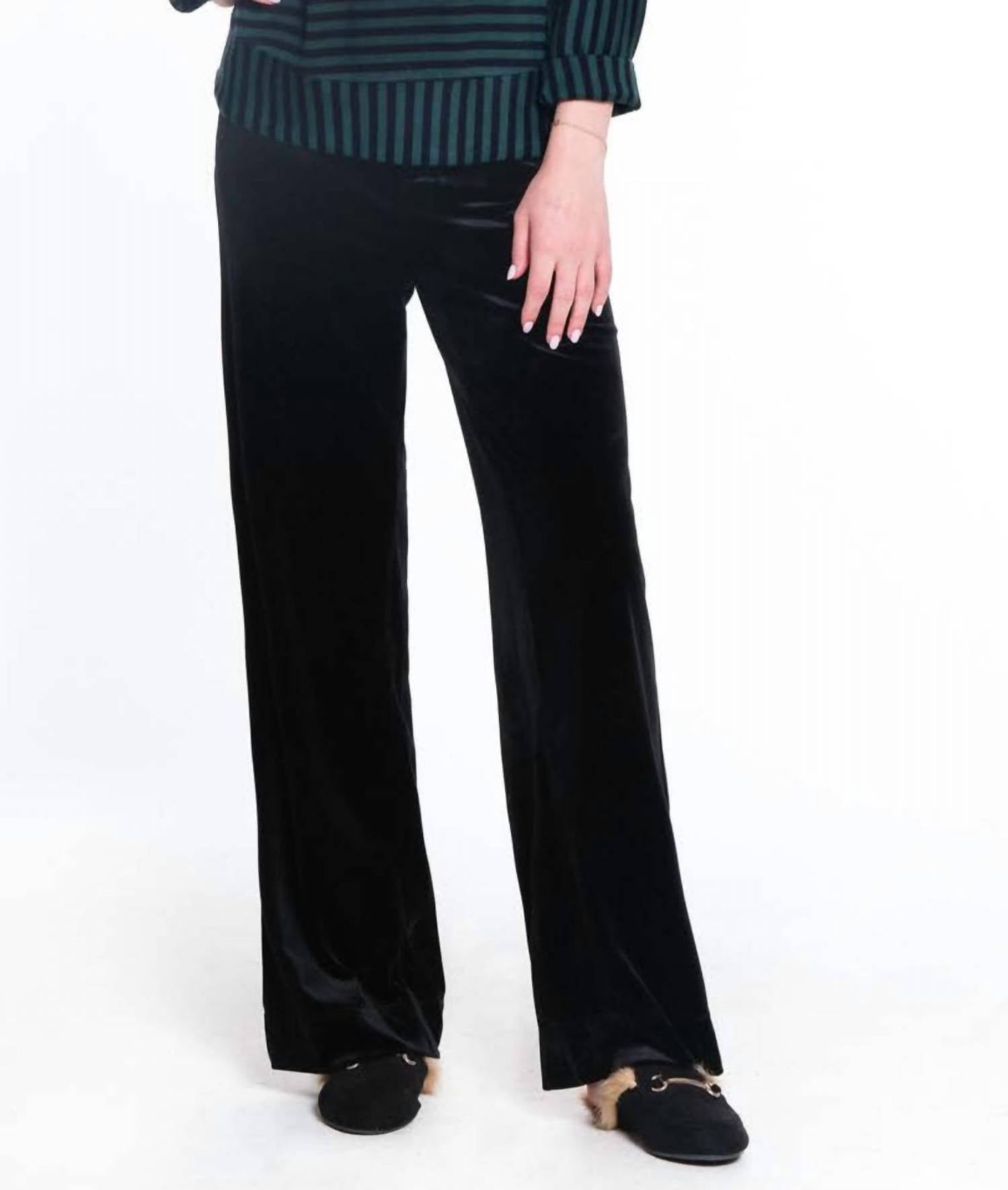 Tru Luxe - Wide Leg Velvet 5 Pocket Pant