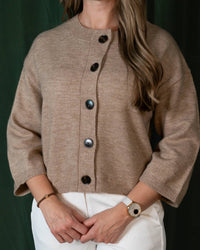 Anniewear - Women's Half Sleeve Button Down Knit Cardigan