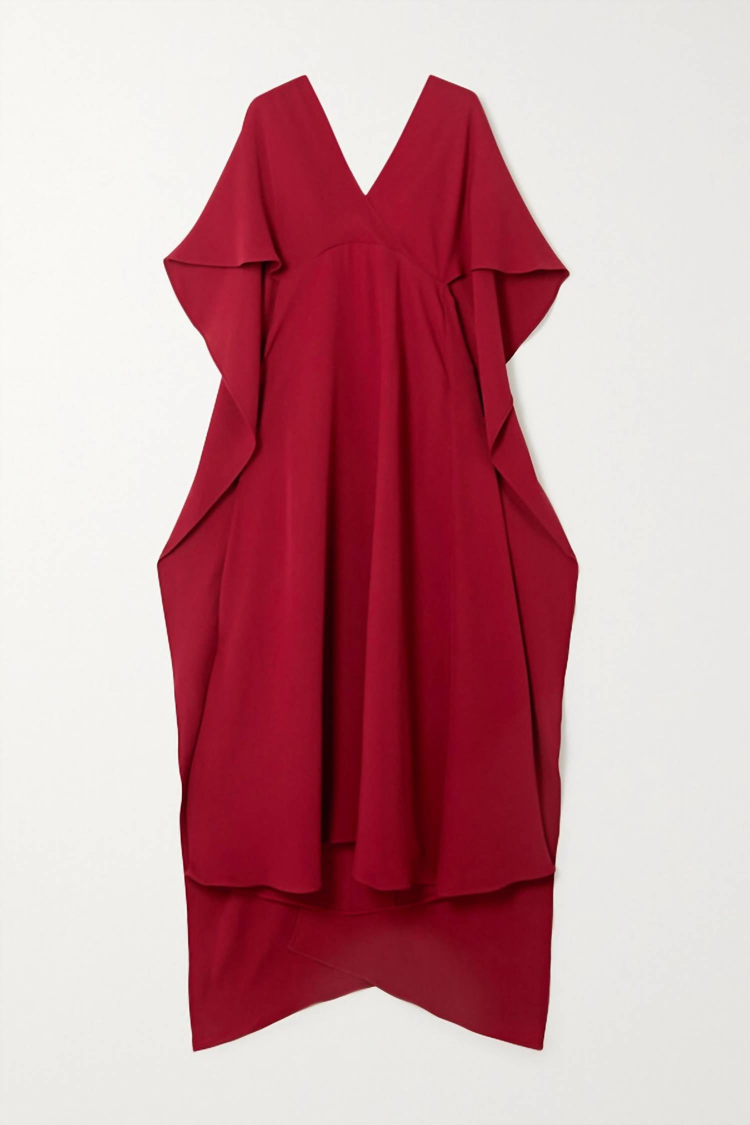 Valentino - Cape Effect Lace Trimmed Dress