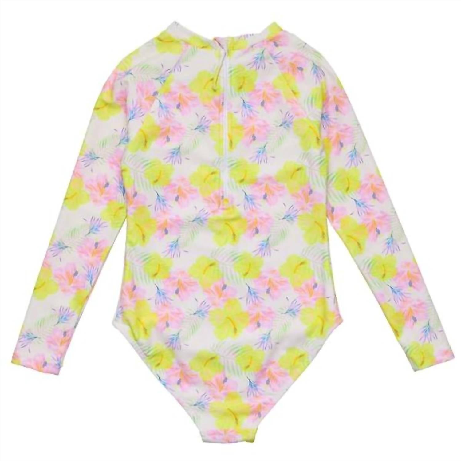 Snapper Rock - Girls Aloha Vacay Long Sleeve Surf Suit Without Frills