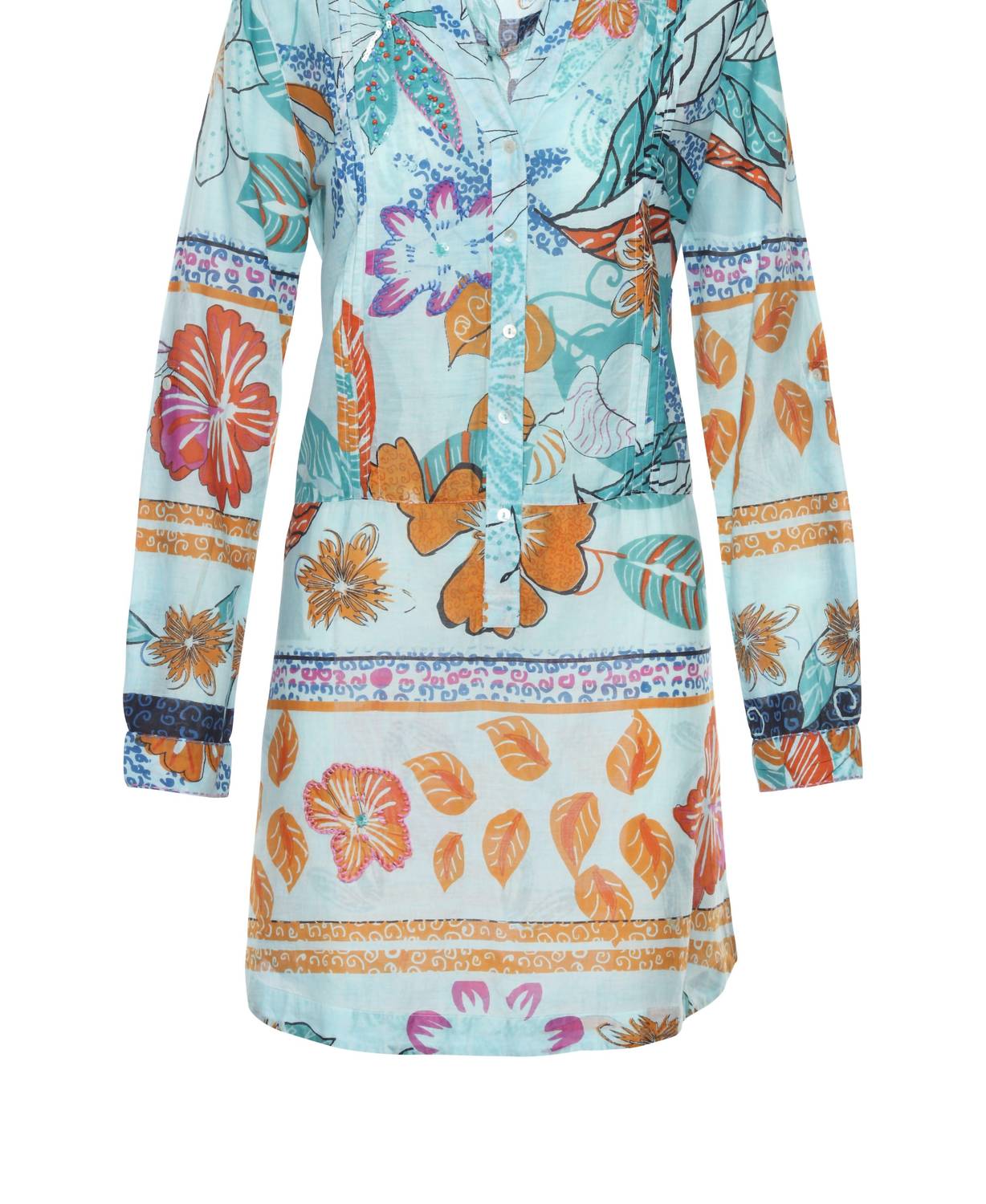 Kikisol - Women's Artisan Tamarind Beaded Embroidered Tunic Top