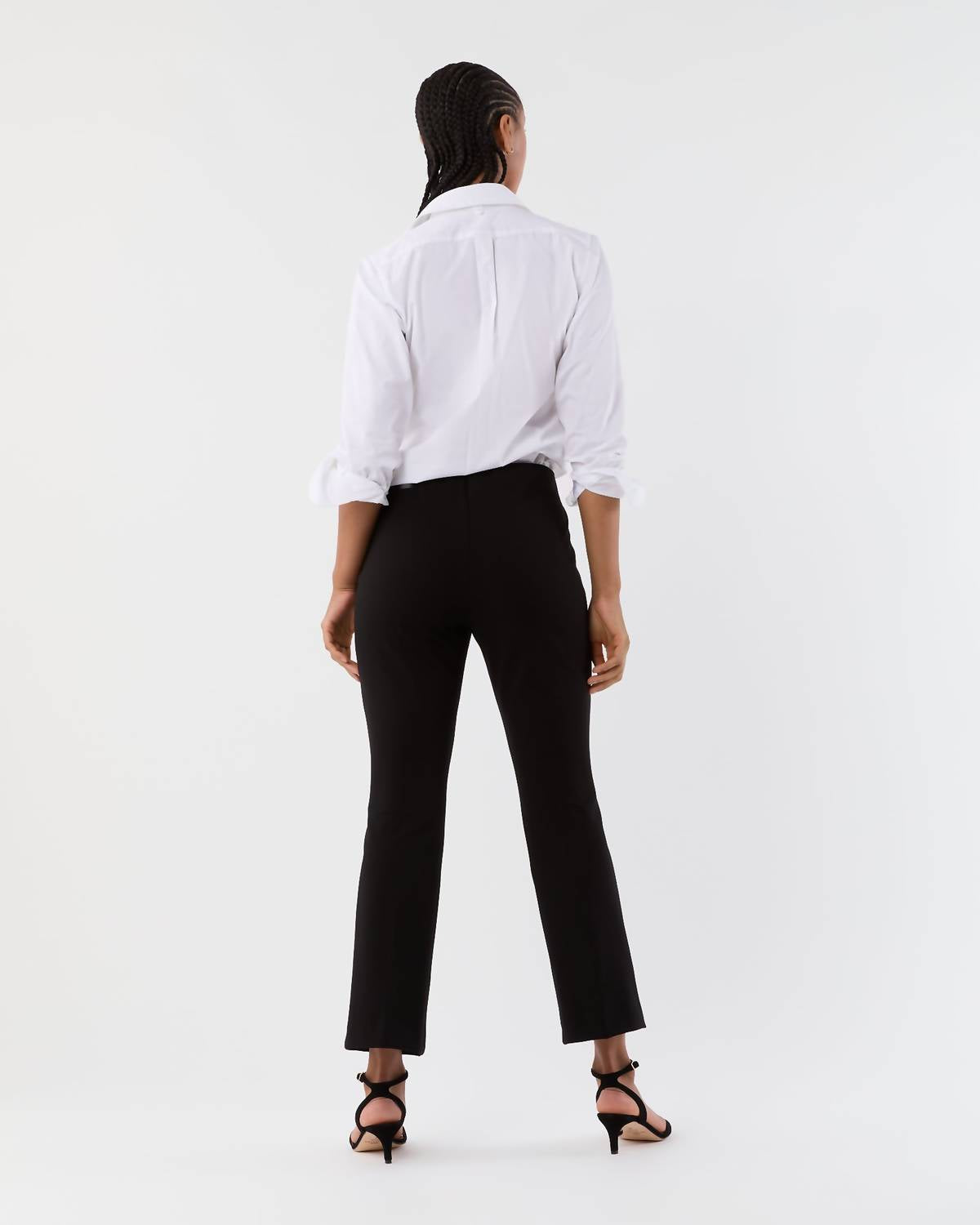 Ann Mashburn Faye Flare Pants in black ponte knit - women's pants - alternate view