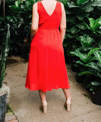 Riley V-Neck Pleated Maxi Dress