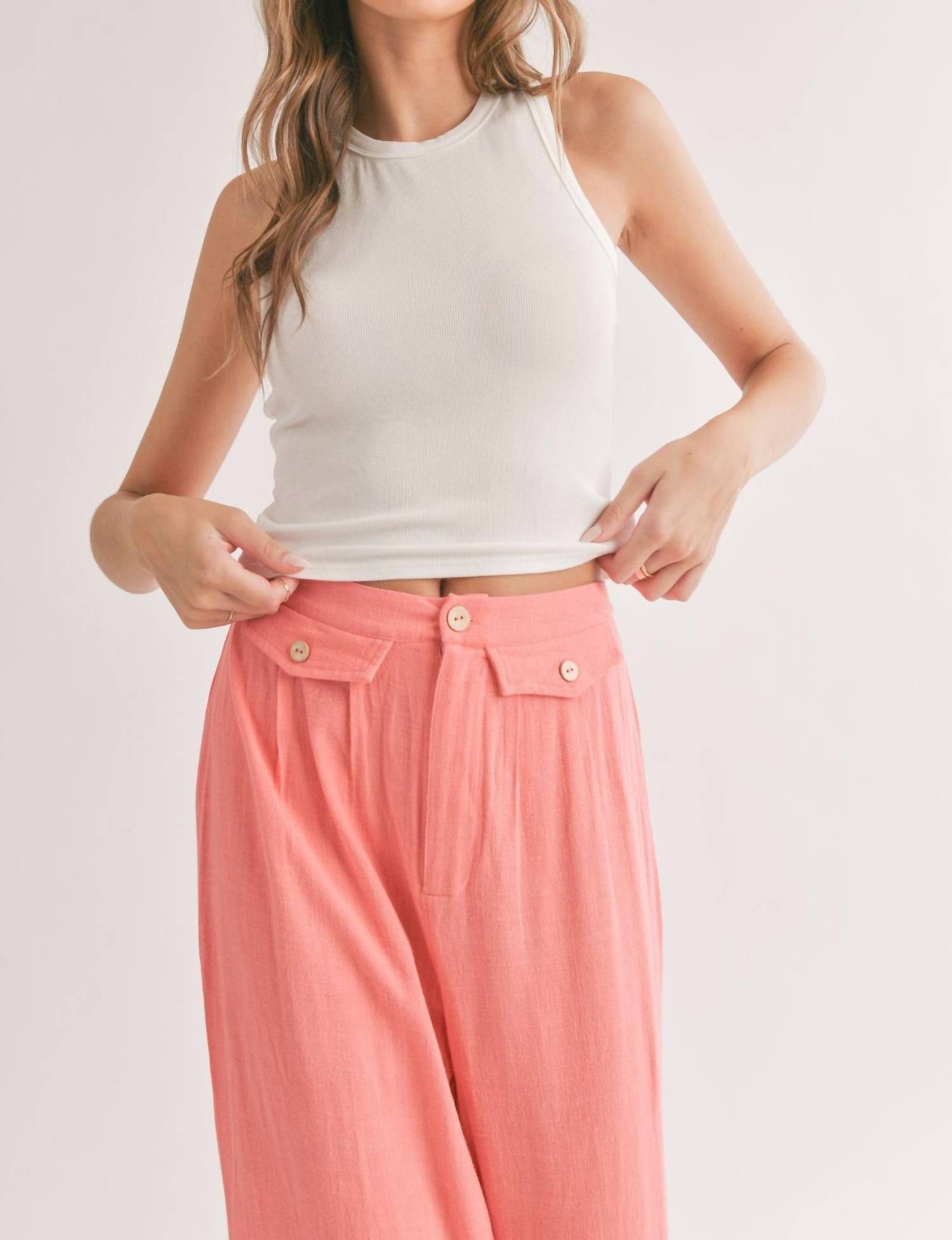 Sadie & Sage - Marshmallow Racerback Crop Tank