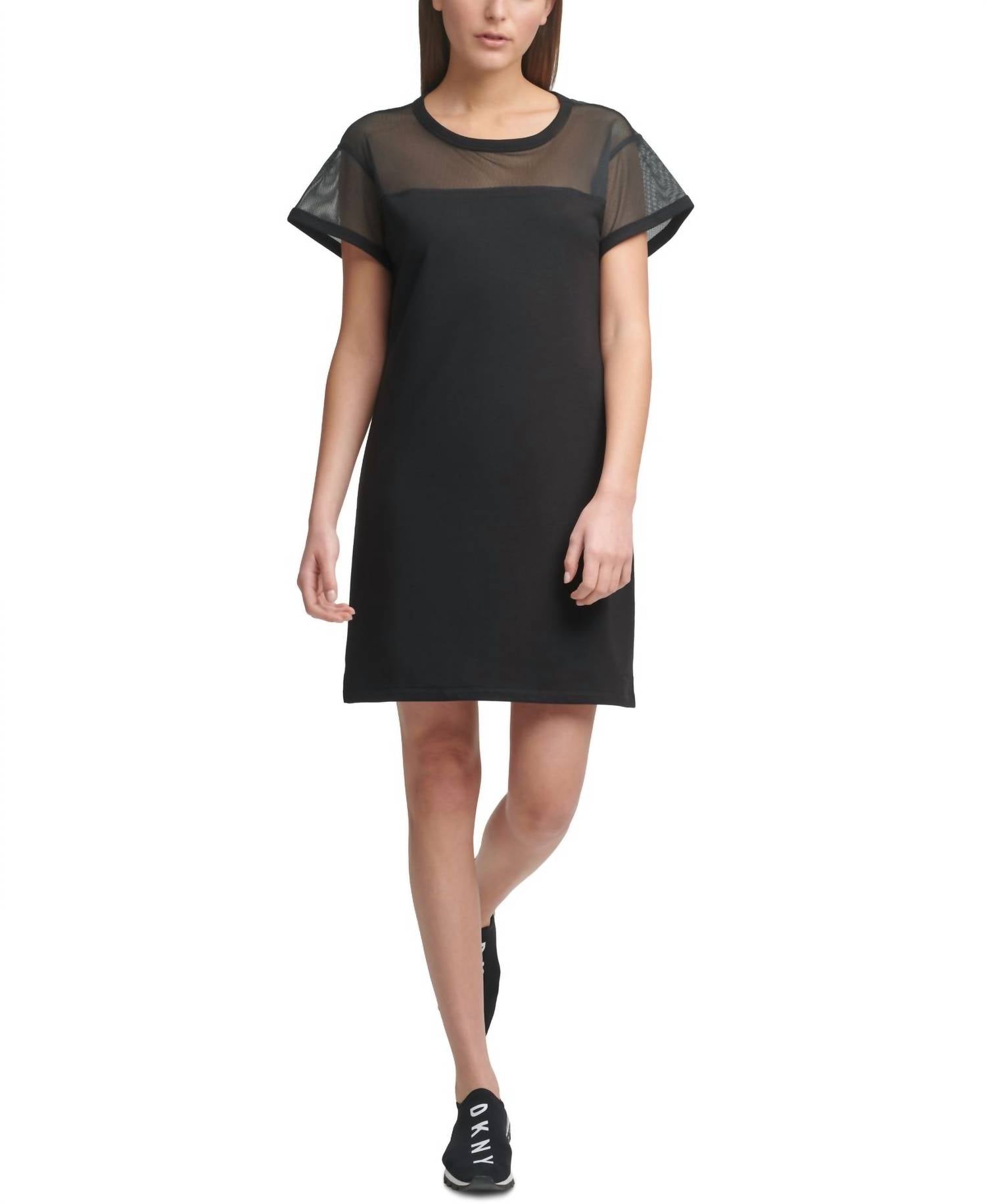 Dkny - DKNY Womens Sport Mesh-Blocked T-Shirt Dress