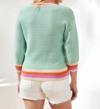 Tribal - Quarter Sleeve Scoop-Neck Sweater