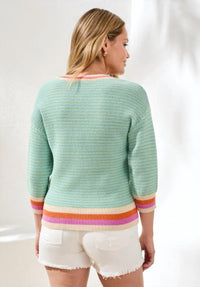 Tribal - Quarter Sleeve Scoop-Neck Sweater