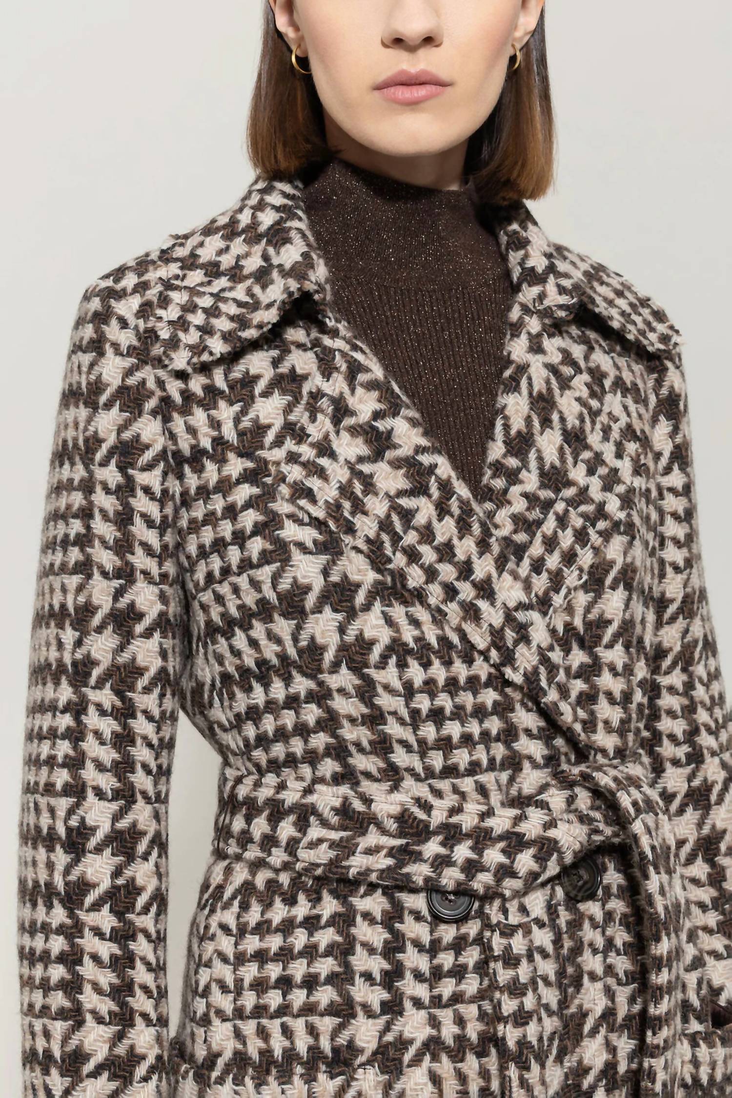 Luisa Cerano - Glencheck Coat With Belt