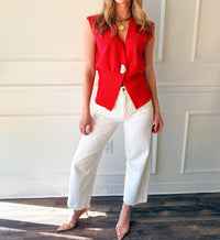 GLAM Modern Muse Vest in red - women's blouse