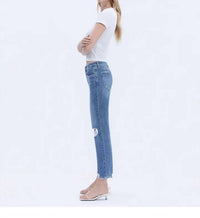 Vervet By Flying Monkey - High Rise Distressed Boyfriend Fit Jeans
