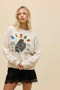 Daydreamer - Elton John Rainbow Piano Vintage Raglan Sweatshirt