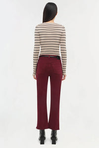 SIMKHAI River High Rise Straight Jeans in oxblood - women's jeans - detail view