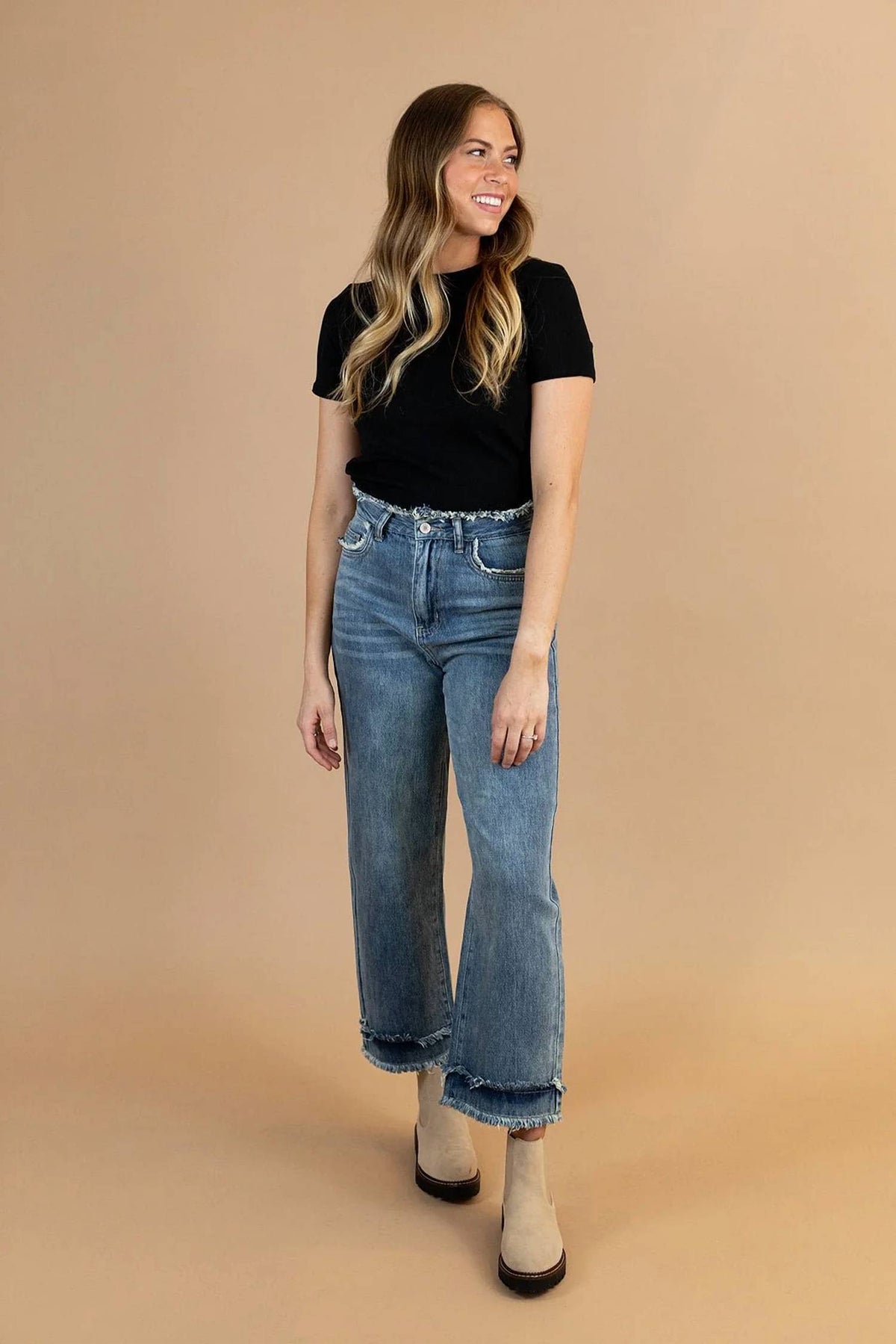 So Me - Vessie Frayed High Rise Jeans