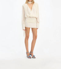 Rotate - Chiffon Long Sleeve V-neck Dress