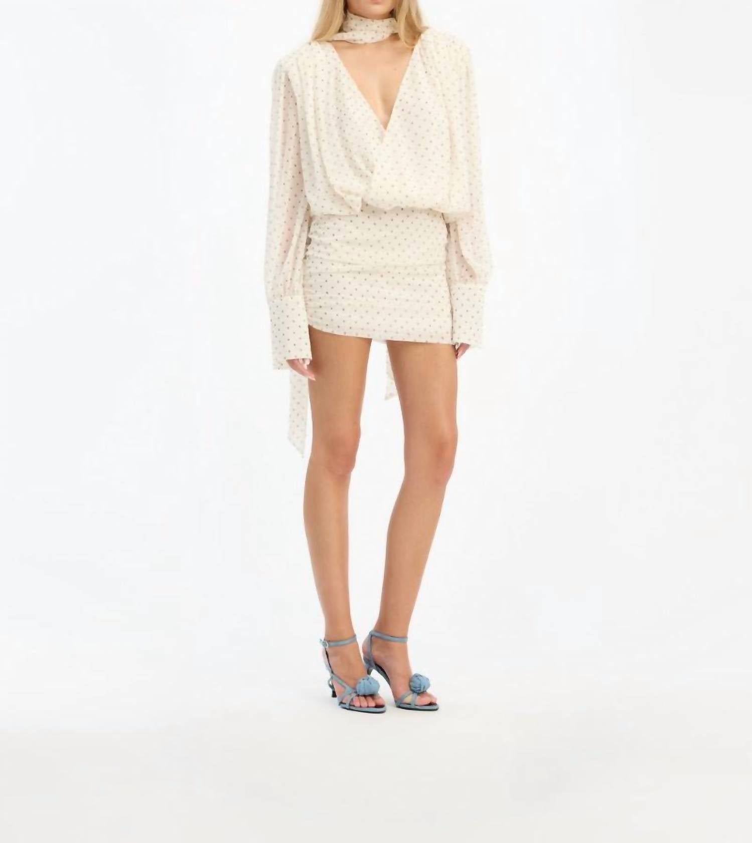 Rotate - Chiffon Long Sleeve V-neck Dress