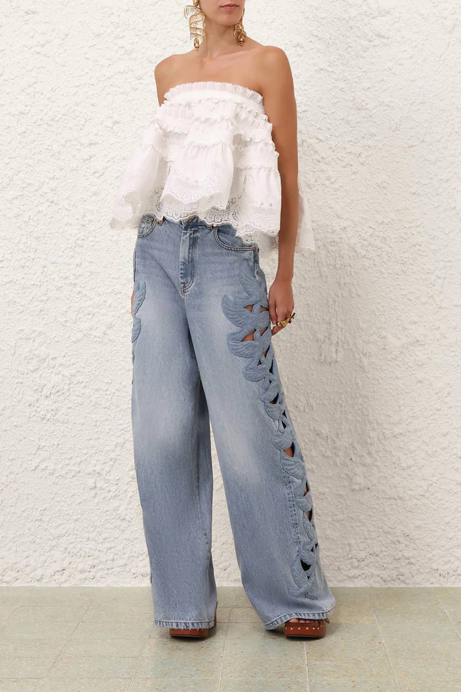 Zimmermann - Alchemy Applique Relaxed Flare Jeans