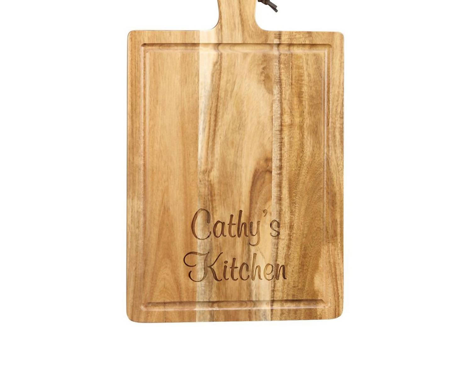 Creative Gifts International - Acacia Wood Cutting Board with Handle