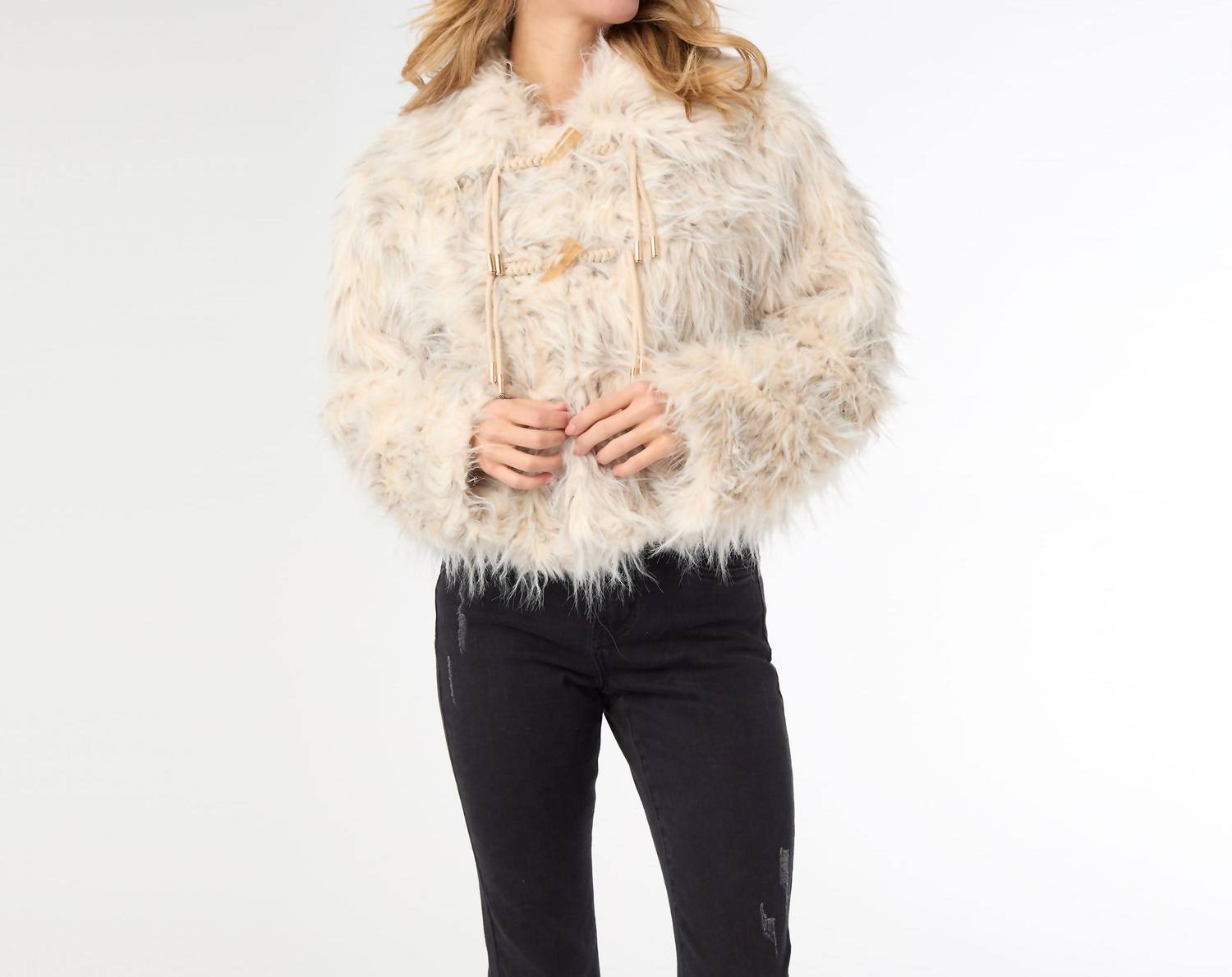 Coco + Carmen - Gianna Hairy Faux Fur Jacket