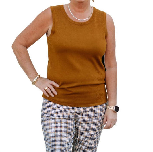 Multiples - Jewel Neck Solid Sweater Tank