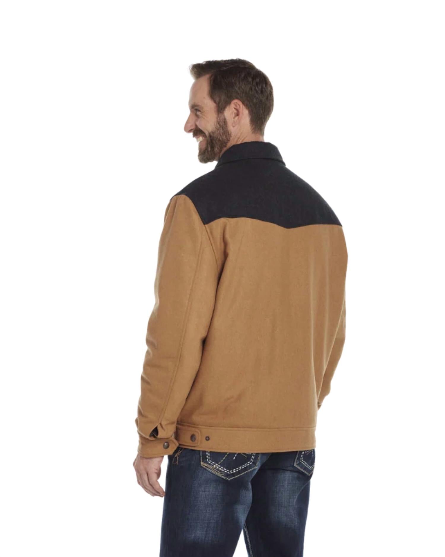 Cripple Creek - Men's Two Toned Wool Melton Zip Front Ranch Jacket
