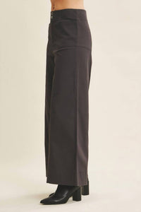 In February Melissa Stretchy Wide Leg Pant in charcoal - women's pants - alternate view