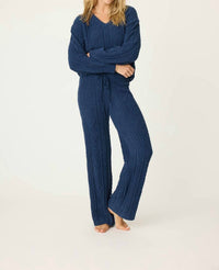 PJ Salvage Midnight Cozy Cable Pants in midnight navy - women's pants - view 4