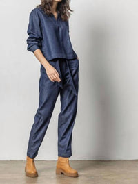 Lilla P - Denim Belted Pants