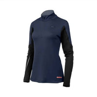 MIZUNO Women's Breath Thermo Half Zip Top in indigo black - women's long sleeve top