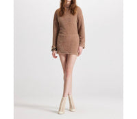 Theo The Label - Carme Plush Lace Sweatshirt Dress