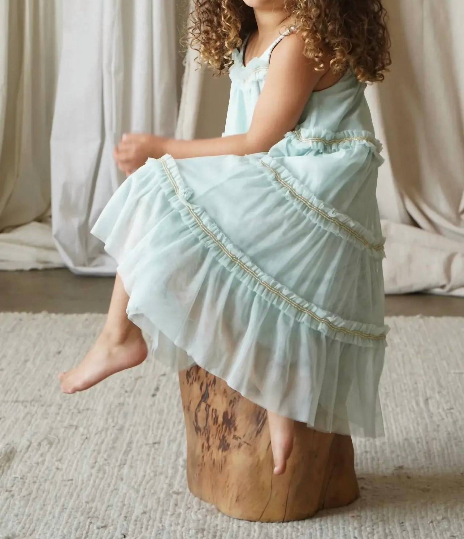 Lepela - Girl's Wisteria Embellished Tulle Frill Dress