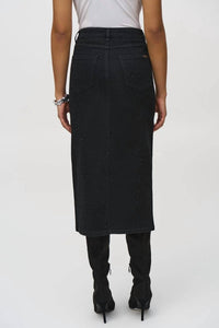 Joseph Ribkoff - Classic Denim Pencil Skirt W/ Rhinestones