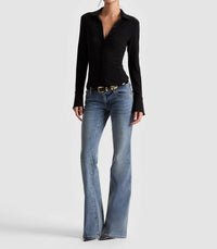 Alice + Olivia - Freya Fitted Nipped Waist Botton Down Top