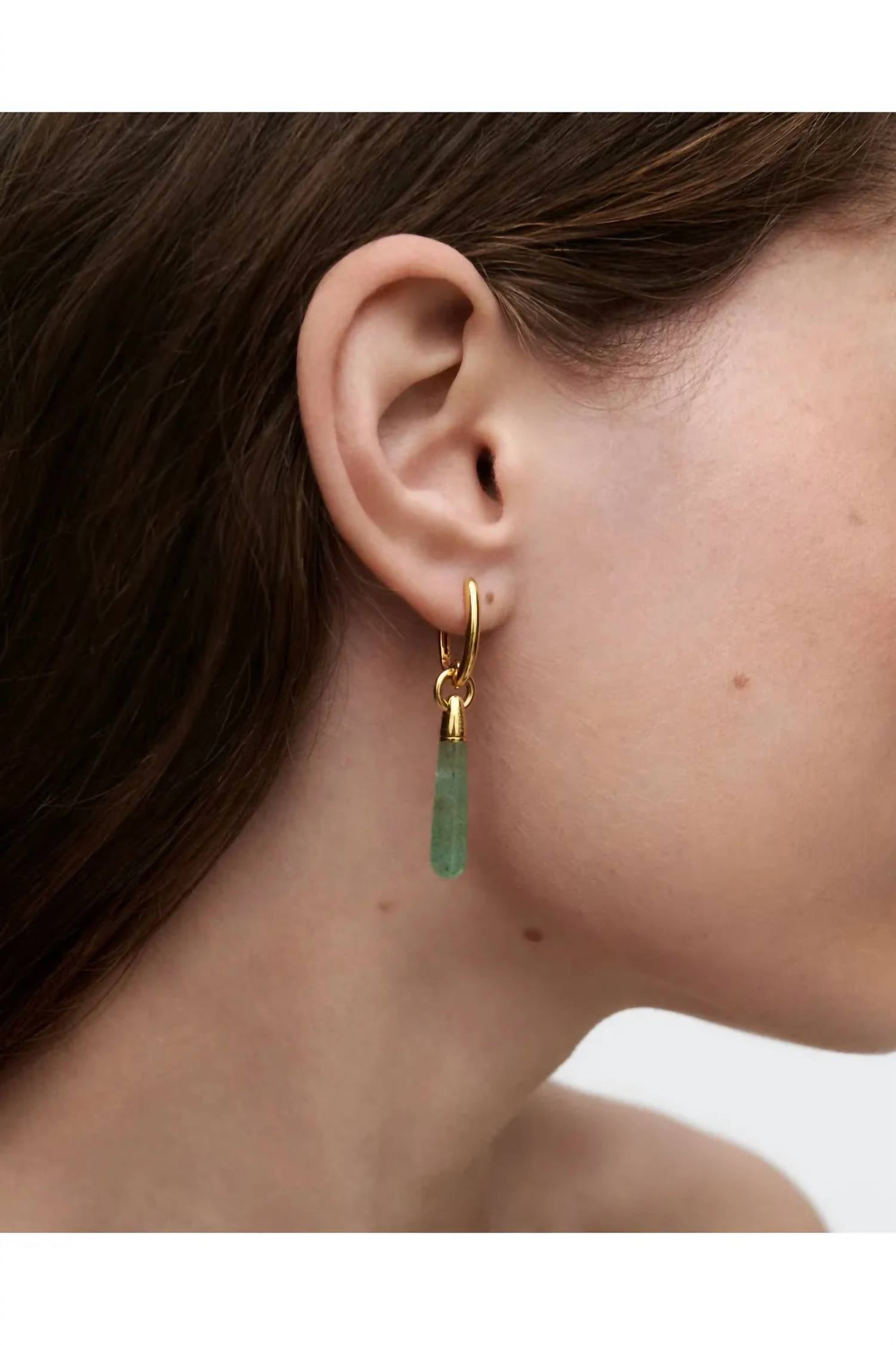 Pdpaola - Women's Aventurine Large Pendant Earring