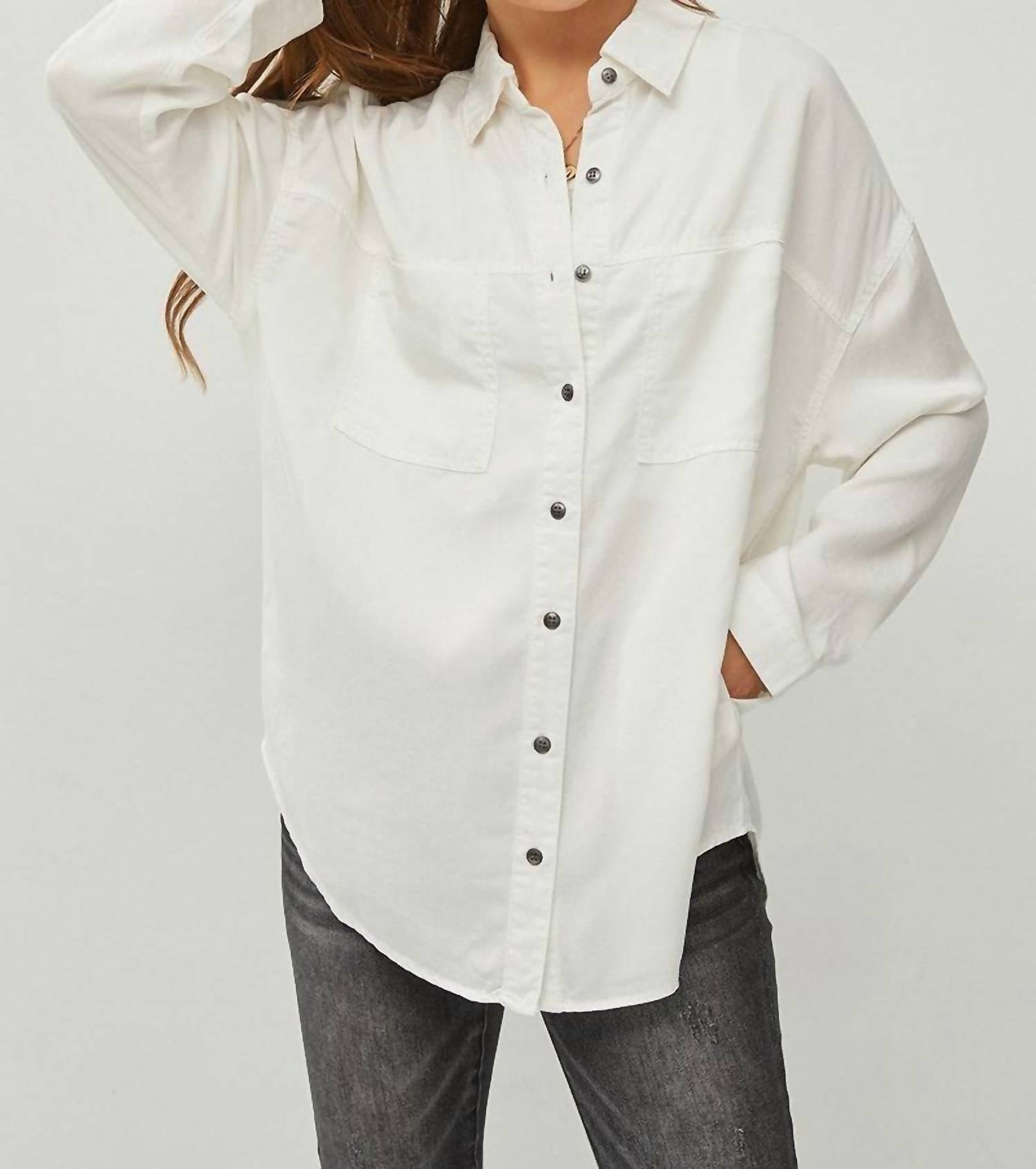 Risen - Oversized Button Up Tencel Shirt