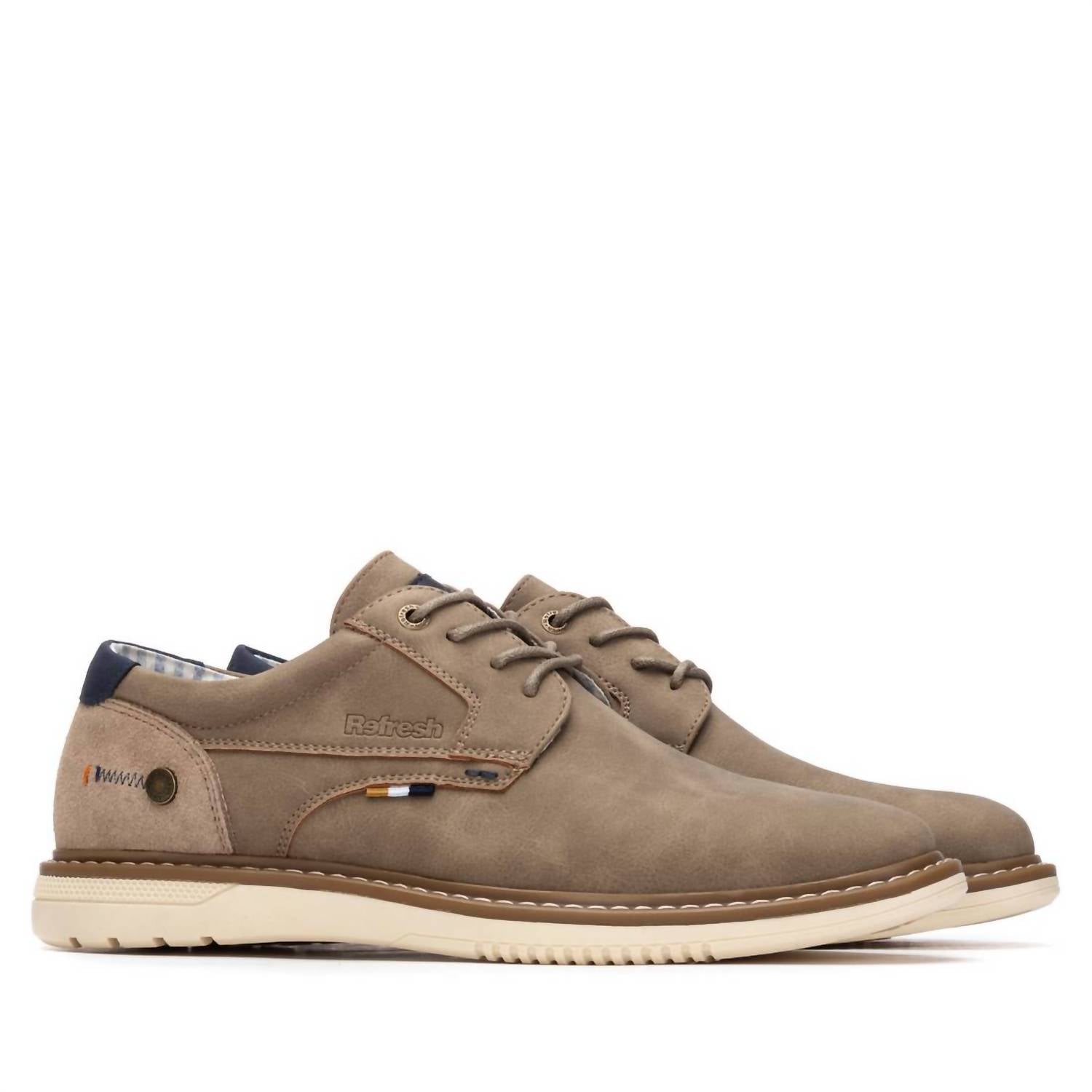 Xti Men's Comfort Sole Casual Oxfords in taupe - men's shoe - view 4