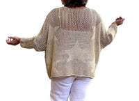 Made In Italy - Star Pattern Drop Sleeve Sweater Top