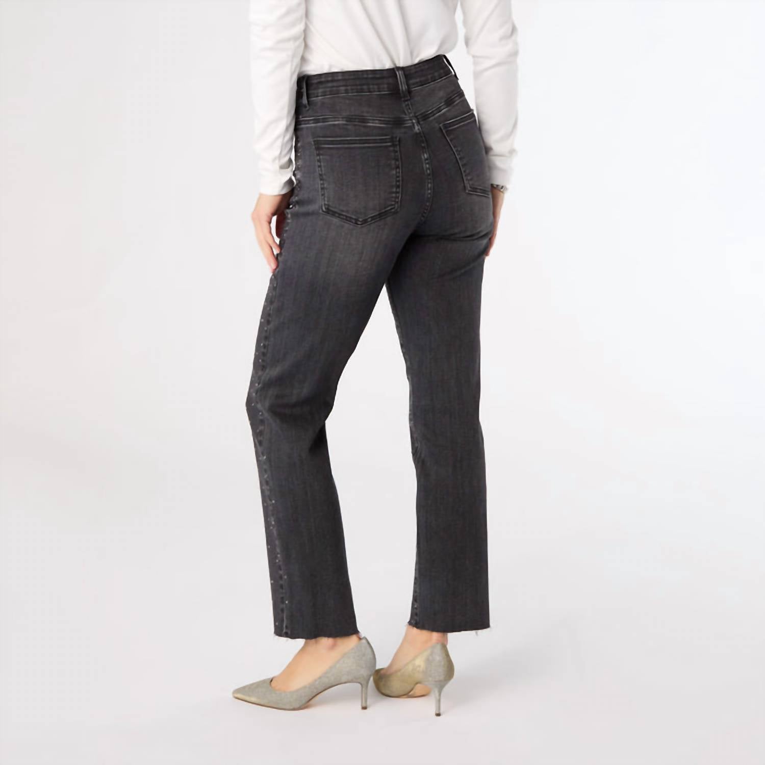 Coco + Carmen - Everstretch Straight Ankle Jeans With Front Rhinestones
