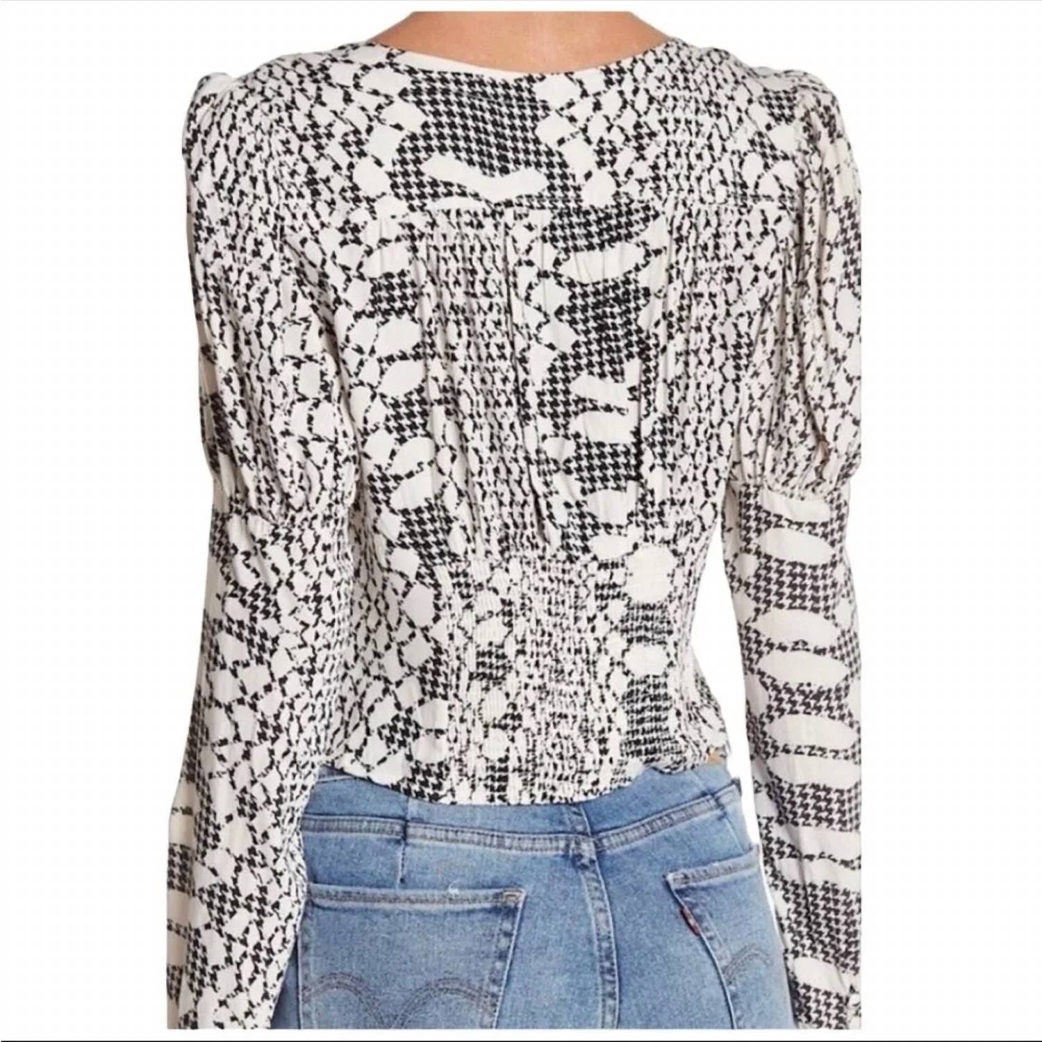 Free People - Sweet On You Cropped Button Down Print Blouse