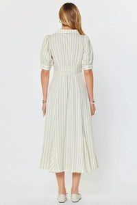Nyland - Kyla Striped Asymmetric Button Down Midi Dress
