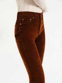 DAZE Smarty High Rise Slim Straight Pants in cognac 1 - women's pants - view 4
