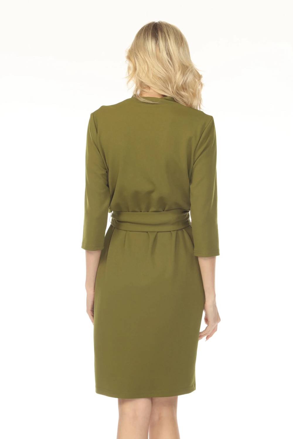 Joseph Ribkoff - Belted V-neck Three Quarter Sleeve Mini Dress