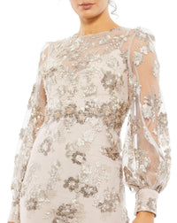 Mac Duggal - Bishop Sleeve Embroidered Dress