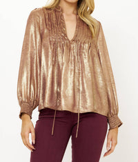 Oliphant - V-neck Pintuck Blouse