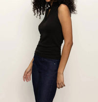 Sanctuary - Sleeveless Zip Mock Top