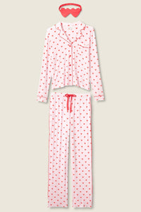 PJ Salvage Wildest Dreams Heart Print 3-Piece PJ Set in pink - women's intimate - alternate view
