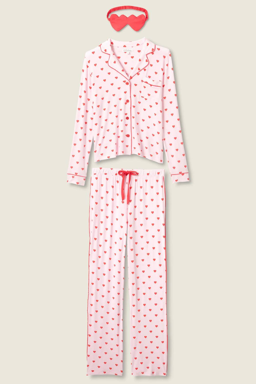 PJ Salvage Wildest Dreams Heart Print 3-Piece PJ Set in pink - women's intimate - alternate view