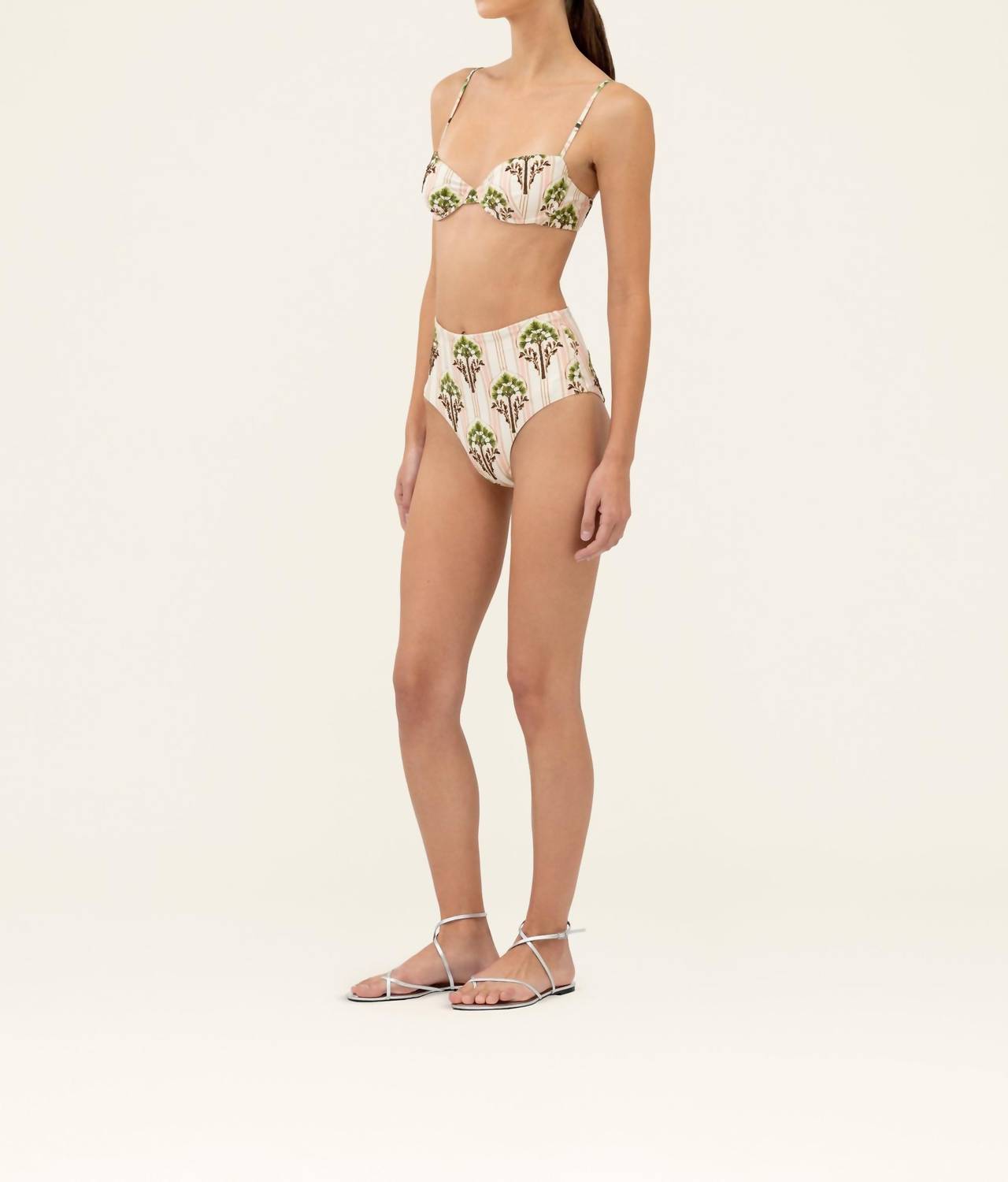 Agua By Agua Bendita - Magdalena Moriche Palm Embroidered Printed Bikini Top