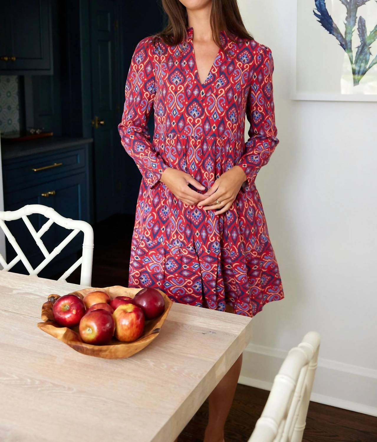 Sail To Sable - Crimson Long Sleeve Dress