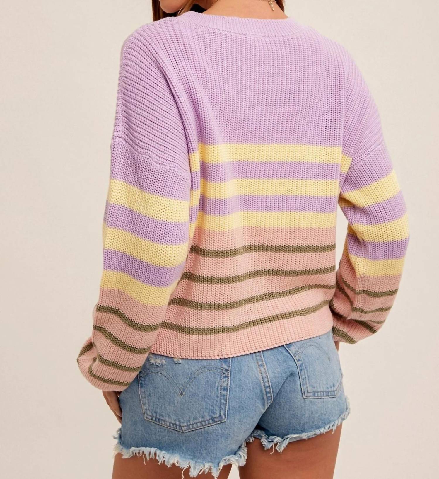 Hem & Thread - Striped Knit Sweater
