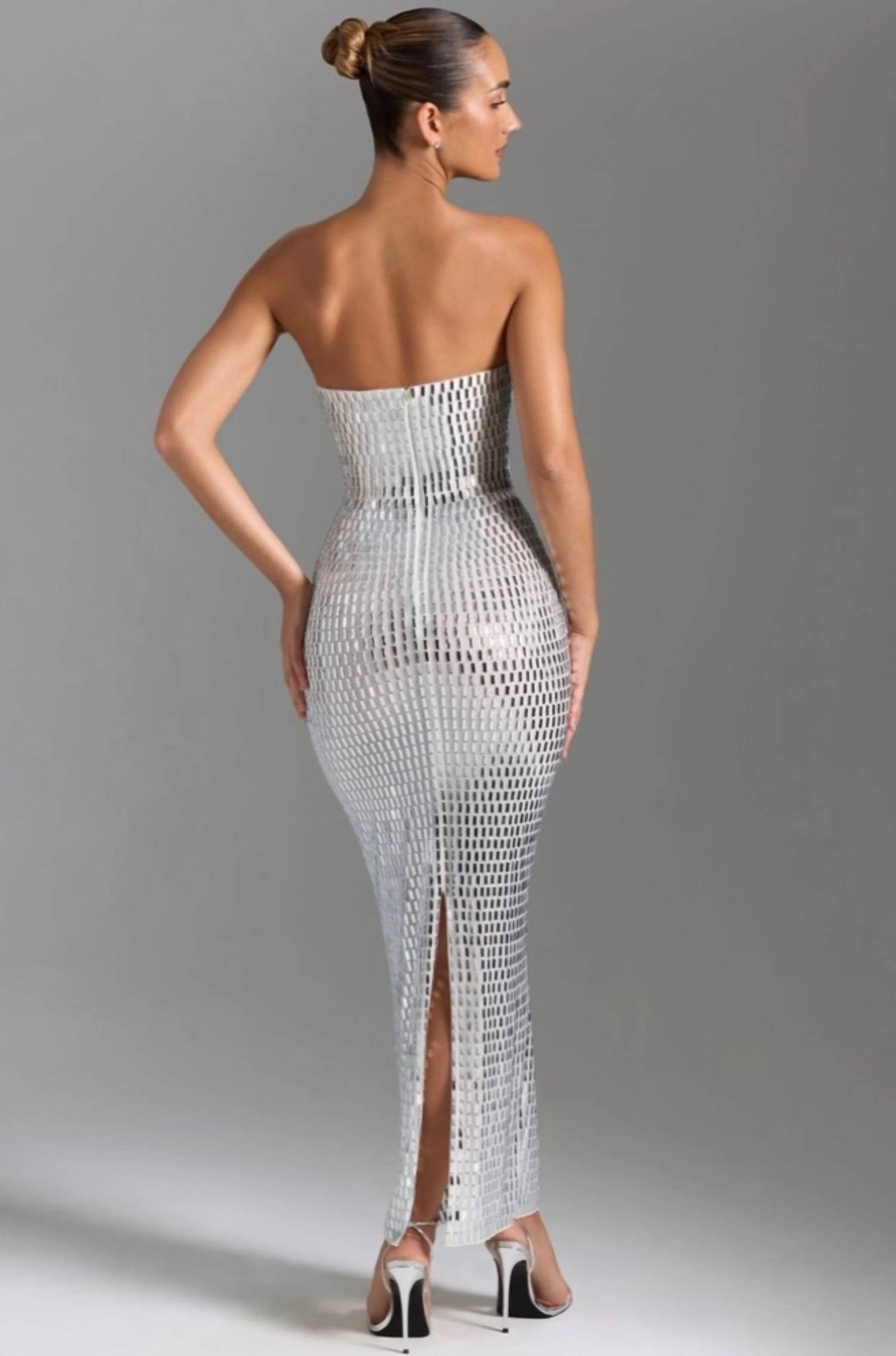 Oh Polly - Amaya Embellished Bandeau Maxi Dress